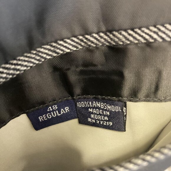 Botany 500 Herringbone 100% Lambswool Blazer Mens 48R Gray Sport Coat Jacket - Picture 15 of 16